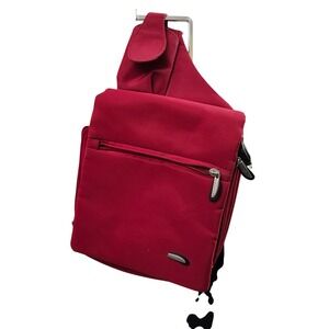 Travelon Red Anti-Theft Crossbody Bag RFID Blocking Organizer Nylon Travel Sling